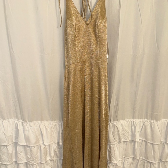 David's Bridal Gold Maxi Dress - Picture 4 of 5